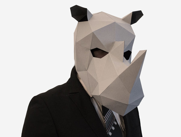 Rhino Mask <br> DIY Paper Mask Template