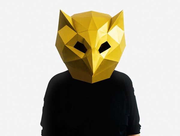 Cat Half Mask DIY Paper Mask Template