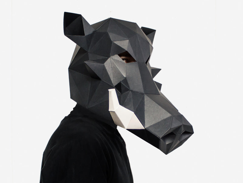 Warthog Boar Mask <br> DIY Paper Mask Template