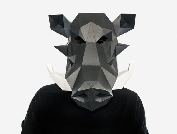 Warthog Boar Mask <br> DIY Paper Mask Template