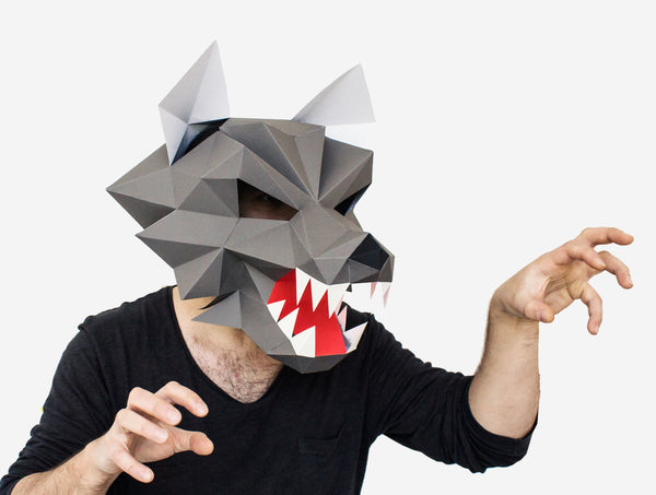 Werewolf Mask <br> DIY Paper Mask Template
