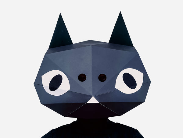 Cute Kitten Half Mask <br> DIY Paper Mask Template