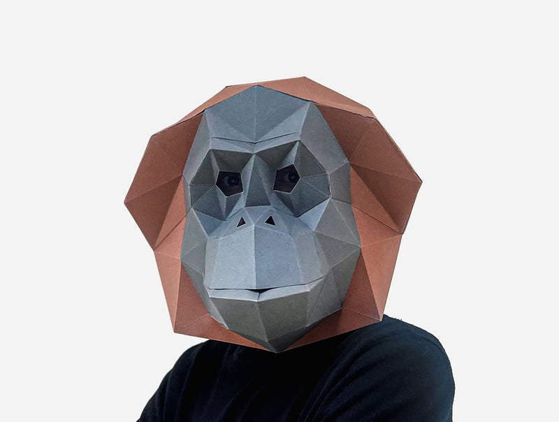 Orangutan Mask <br> DIY Paper Mask Template
