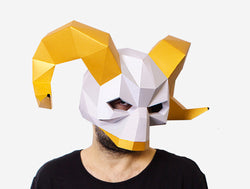 Viking Skull Mask <br> DIY Paper Mask Template